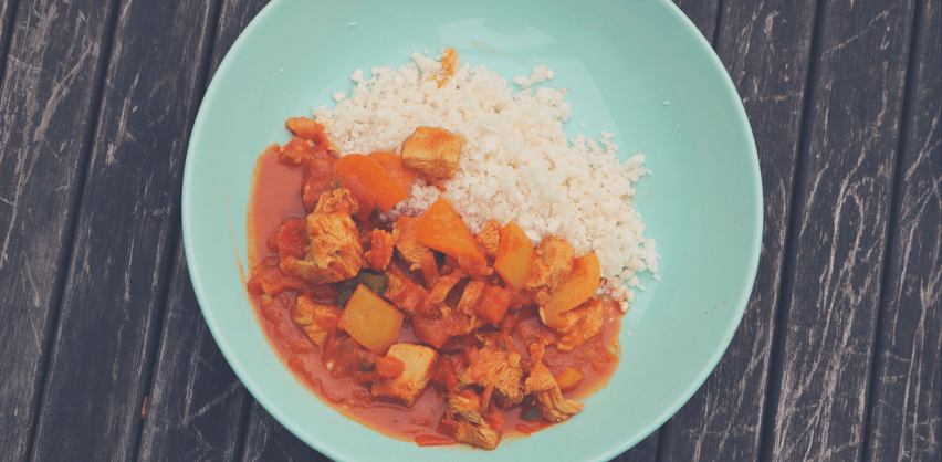 Chicken Jalfrezi and cauliflorwe rice